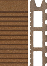 A wood-plastic composite plank